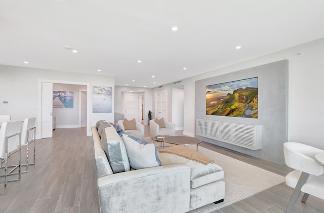 living room featuring light hardwood / wood-style flooring