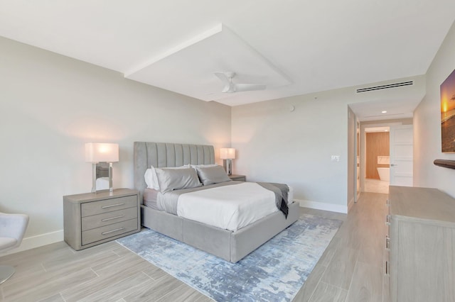 bedroom featuring ceiling fan