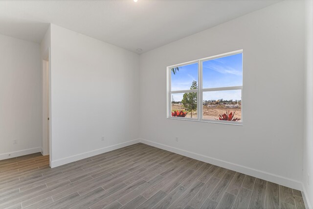 empty room featuring light wood-type flooring