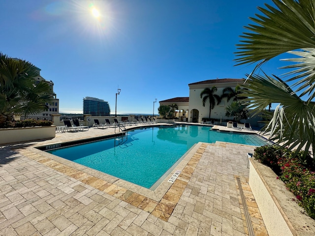 view of pool with a patio area