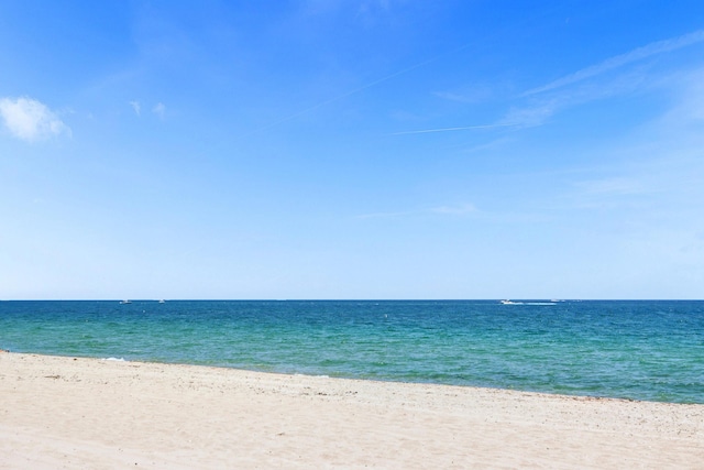 property view of water featuring a beach view