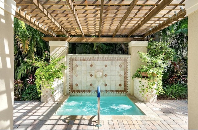 view of pool with a pergola