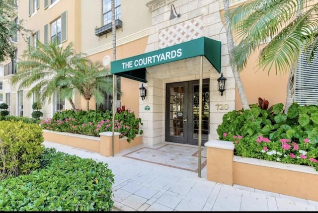 entrance to property with french doors