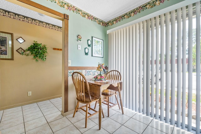 view of tiled dining area