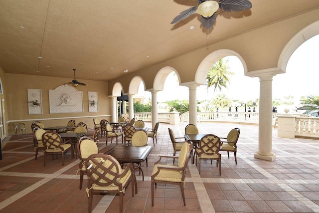 view of patio / terrace with ceiling fan