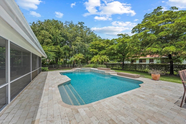 view of pool featuring a patio