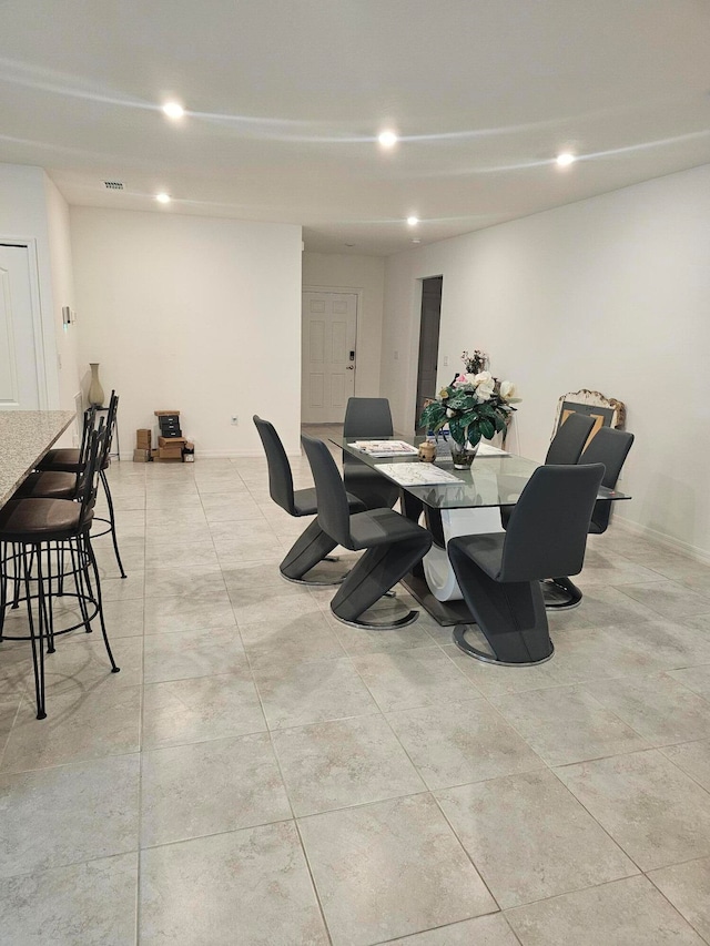 view of tiled dining area