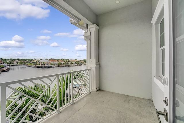 balcony with a water view