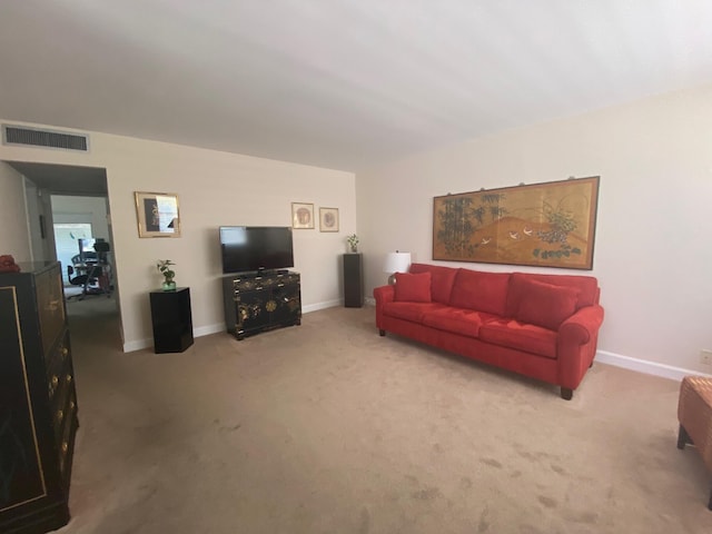 living room featuring carpet flooring