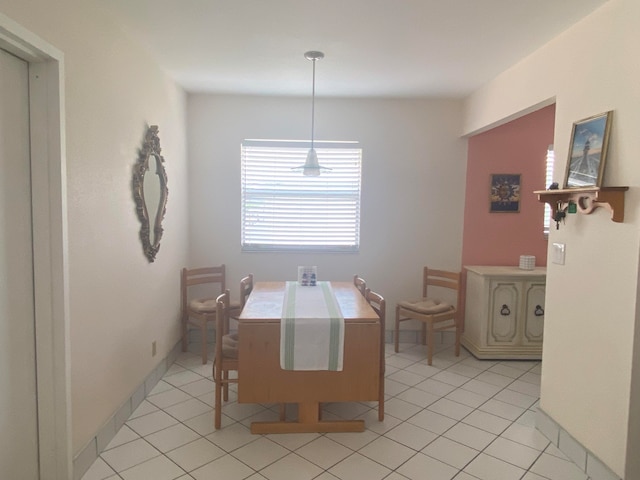 view of tiled dining area