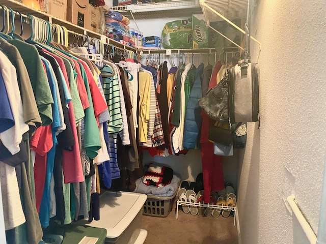 spacious closet with carpet flooring