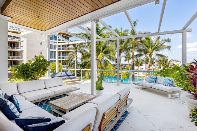 view of patio with outdoor lounge area