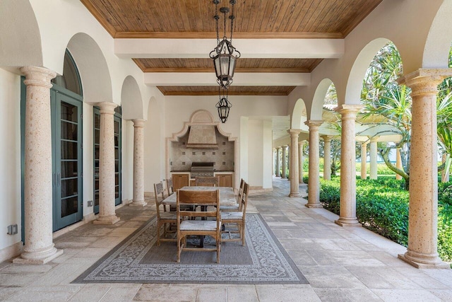 view of patio with area for grilling