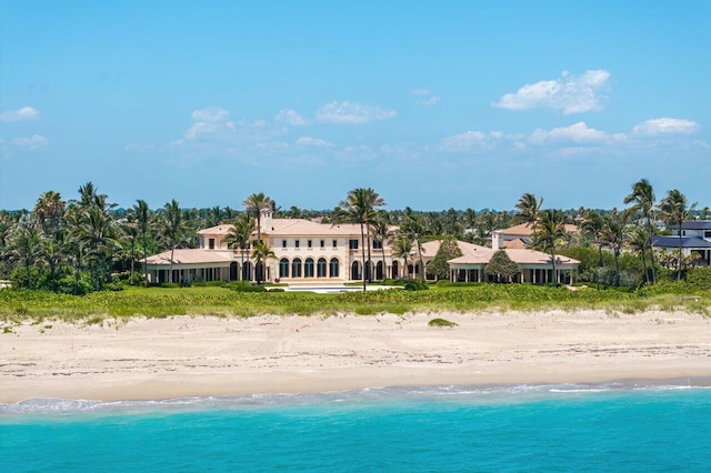 property view of water featuring a view of the beach