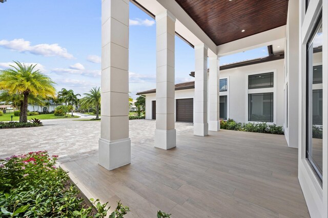 view of patio featuring a porch