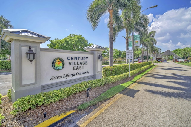 view of community sign