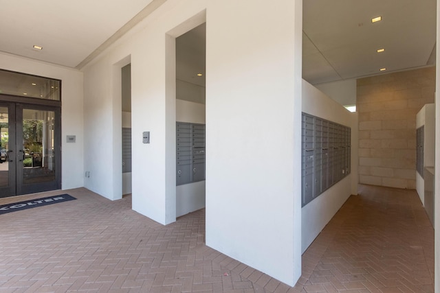 property entrance with french doors