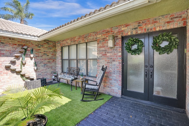 exterior space with french doors