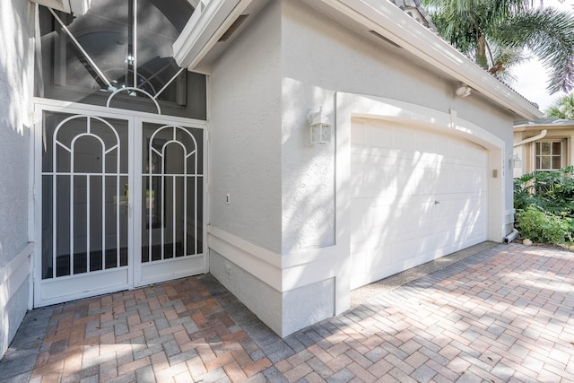 view of home's exterior with a garage