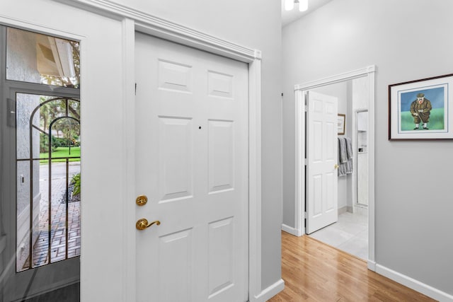 entrance foyer featuring light hardwood / wood-style floors