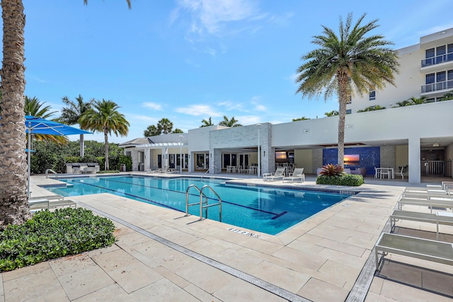 view of pool with a patio area