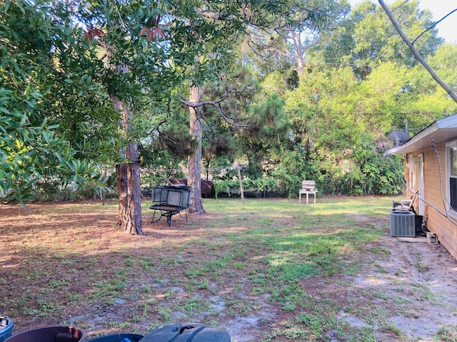 view of yard featuring central AC unit