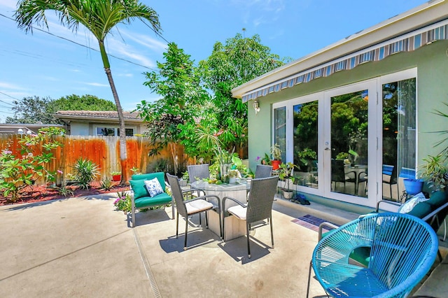 view of patio with french doors