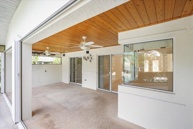 view of patio with ceiling fan