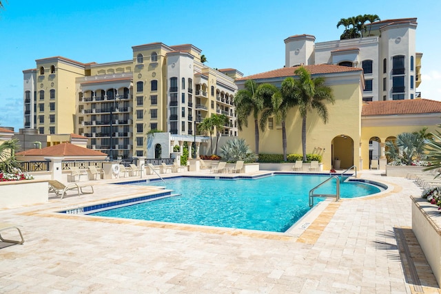 view of pool with a patio area