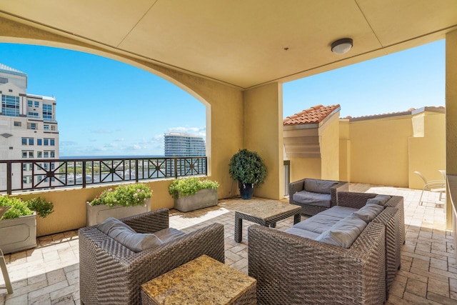 view of patio featuring an outdoor living space