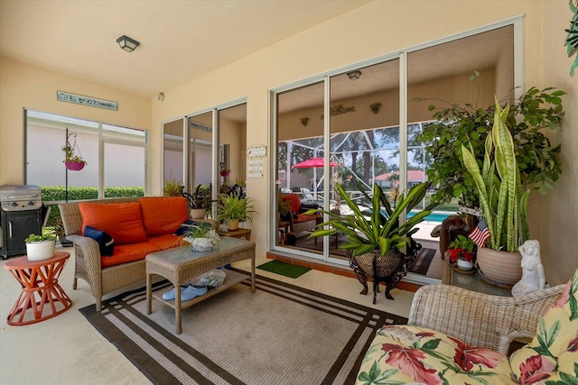 view of sunroom