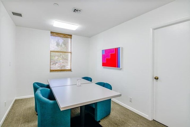 view of carpeted office space