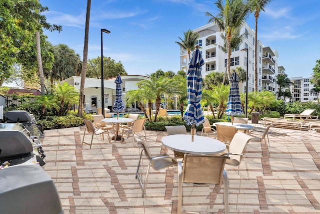 view of community featuring a patio area