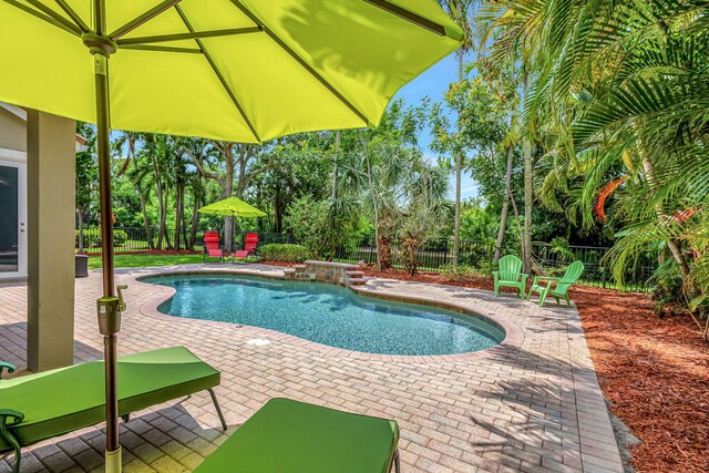 view of pool with a patio area