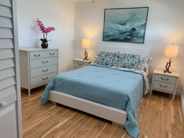 bedroom featuring light wood-type flooring