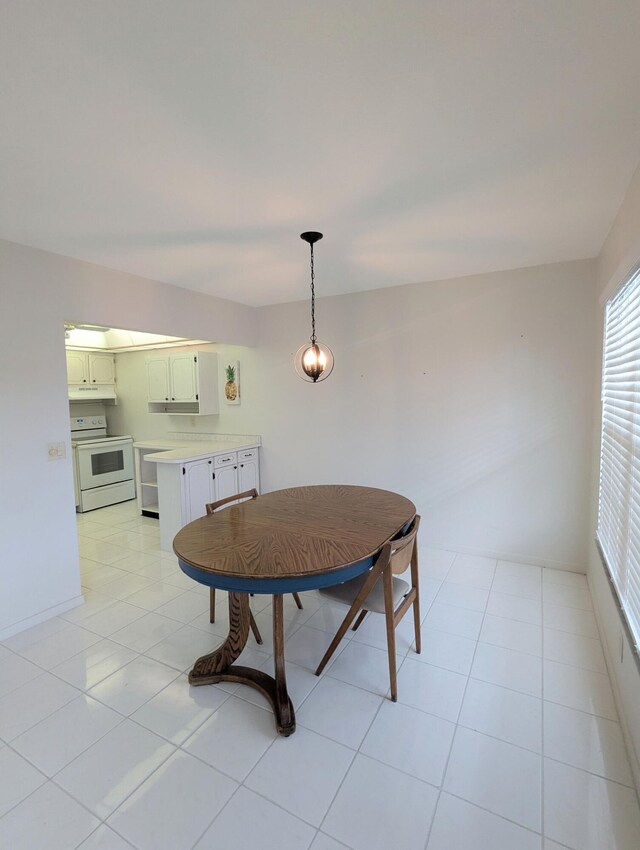 view of tiled dining space