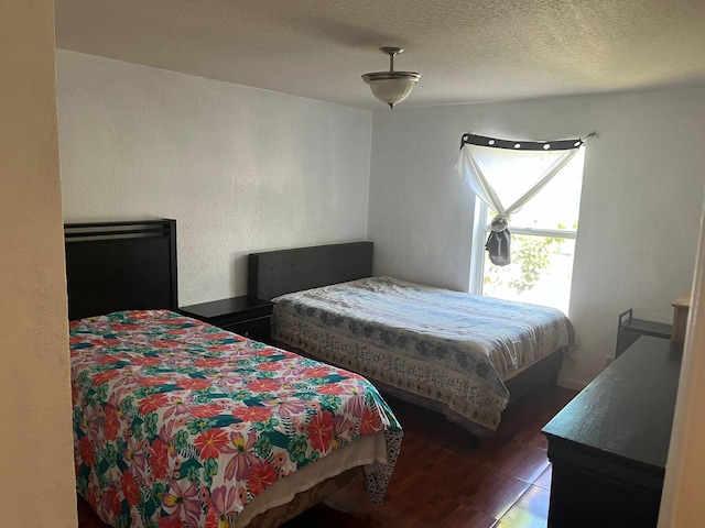 bedroom with a textured ceiling