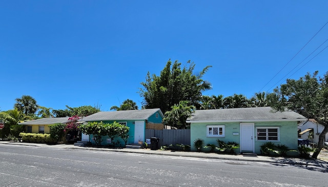 view of single story home