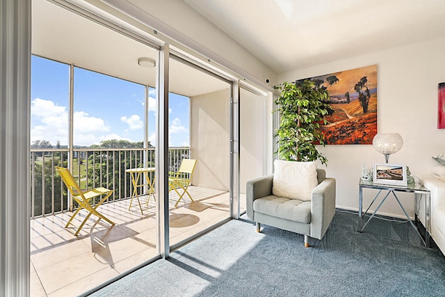 interior space featuring carpet flooring