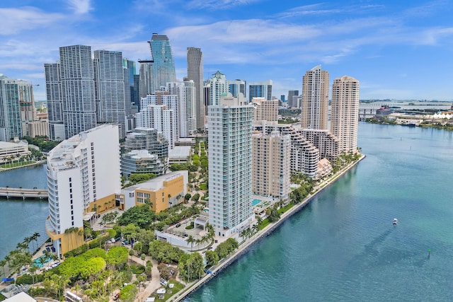 property's view of city with a water view