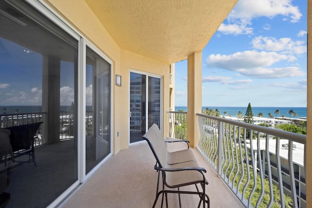 balcony with a water view