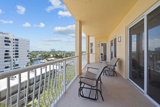 balcony with a water view