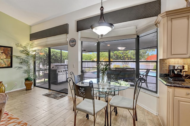 dining room featuring light hardwood / wood-style flooring