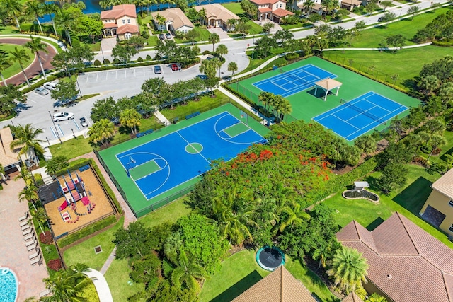 drone / aerial view featuring a residential view