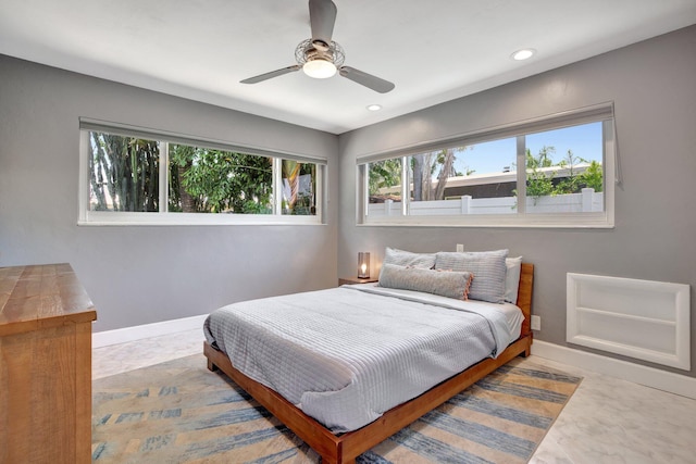 bedroom with ceiling fan