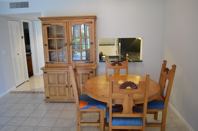 view of tiled dining area