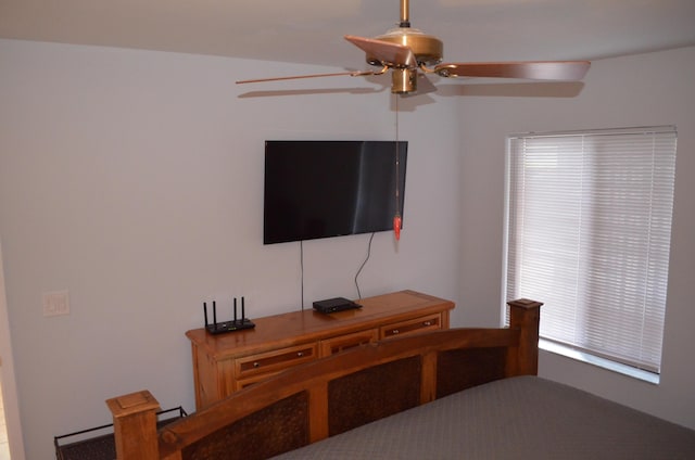 bedroom featuring ceiling fan