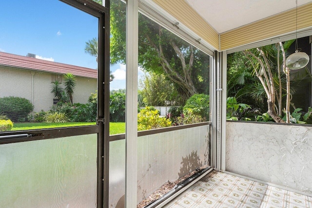 view of unfurnished sunroom