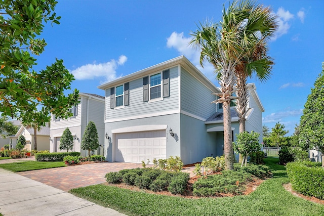 view of front of house with a garage