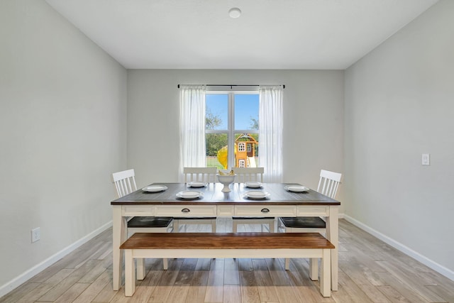 dining area featuring light hardwood / wood-style floors